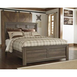 Signature Design by Ashley Juararo Rustic Panel Headboard ONLY, King/California, Weathered Brown