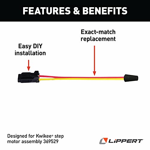 Kwikee Electric Step Replacement Pigtail Adapter/Harness for 5th Wheel RVs, Travel Trailers and Motorhomes