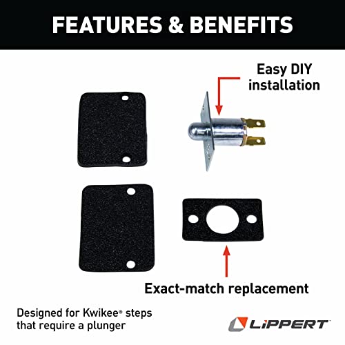 Lippert Components Kwikee Electric Step Replacement Plate Plunger Door Switch for 5th Wheel RVs, Travel Trailers and Motorhomes