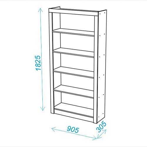 Manhattan Comfort Accentuations Classic Olinda Bookcase 1.0 with 5-Shelves in White