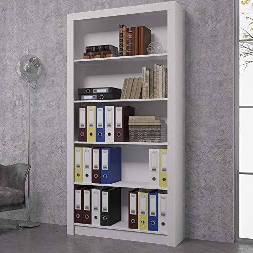 Manhattan Comfort Accentuations Classic Olinda Bookcase 1.0 with 5-Shelves in White