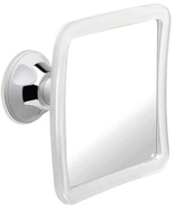 fogless shower mirror for shaving with upgraded suction, anti fog shatterproof surface and 360° swivel - includes optional hook accessory to transform suction mirror into hanging mirror - 6.3" x 6.3"