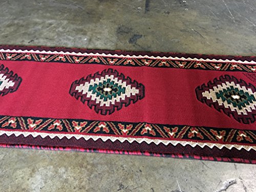 South West Native American Runner Area Rug Red Design D143 (2ft.x7ft.)