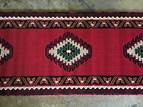 South West Native American Runner Area Rug Red Design D143 (2ft.x7ft.)