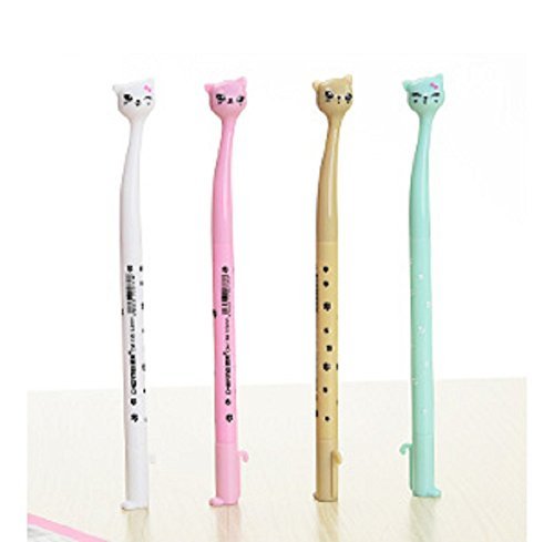 Schoolsupply 8 pcs Cute Cartoon Bedroom Eyes Cat Gel Ink Pen Rollerball Pens