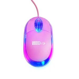 Pink Mini Mouse Computer Mouse Ergonomic Mouse with 1.5M Cable USB Mouse for Laptop PC Desktop mice Compatible with Windows Linux Mac fit for Office Business Home Kids and Lady by SOONGO