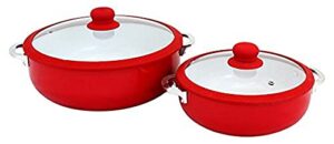 imusa usa ceramic nonstick caldero set 2-piece, red