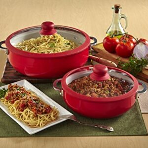 IMUSA USA Ceramic Nonstick Caldero Set 2-Piece, Red