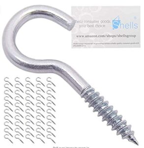 shells 50pcs silver color zinc plated 0.78 inch metal cup hooks round end screw hooks self-tapping screws hooks 2#