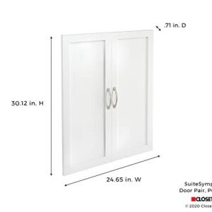 ClosetMaid SuiteSymphony Wood Closet Set, Add On Accessory Shaker Style, For Storage, Clothes, Units, Pure White/Satin Nickel, 25" Door Pair
