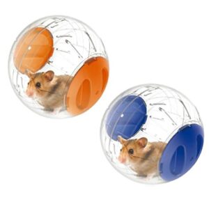 emours running wheel mini 4.8 inch small animal dwarf hamster run exercise ball, pack of 2, small