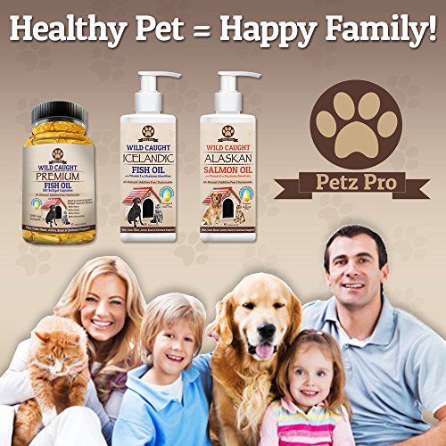 Omega 3 Wild Caught Fish Oil for Dogs EPA DHA, Higher in Omega 3 Fatty acids then Salmon oil, Pure No GMO, All Natural Food Supplement For Pet, 180 Softgels, 1000mg per capsule, No Mess No Smell!