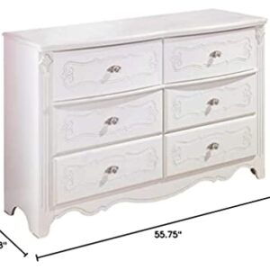 Signature Design by Ashley Exquisite Children's Glam Youth 6 Drawer Dresser, White