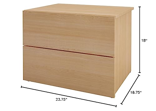 Nexera 2-Drawer Nightstand, Natural Maple