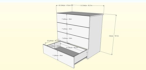 Nexera 4-Drawer Chest, Natural Maple