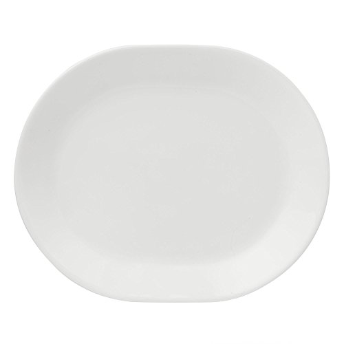 Corelle Livingware 12-1/4-Inch Tempered Glass Serving Platter, Winter Frost White (Winter Frost White x2)