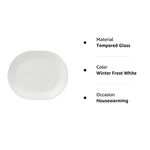 Corelle Livingware 12-1/4-Inch Tempered Glass Serving Platter, Winter Frost White (Winter Frost White x2)