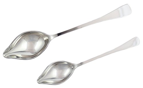 Zoie + Chloe Stainless Steel Saucier Drizzle Spoon with Tapered Spout - Set of 2