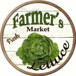 smart blonde farmers lettuce novelty metal circular sign c-605