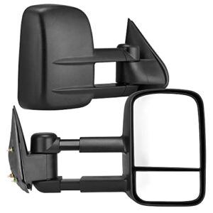 towing mirrors for 88-98 chevy gmc c/k 1500 2500 3500 pickup pair set manual extendable side mirrors