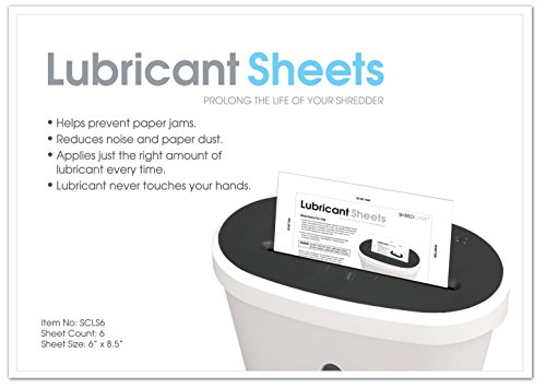 Shredcare Paper Shredder Lubricant Sheets SCLS6 (Pack of 6) 8.5" x 6"