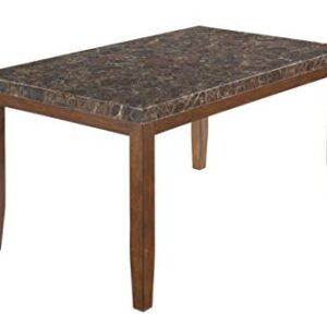 Signature Design by Ashley Lacey Traditional Faux Marble Dining Table, Medium Brown