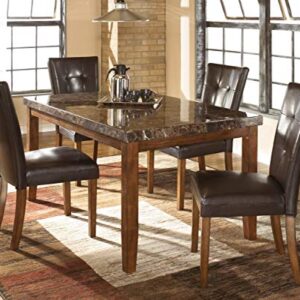 Signature Design by Ashley Lacey Traditional Faux Marble Dining Table, Medium Brown