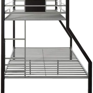 Signature Design by Ashley Dinsmore Industrial Twin Over Full Metal Children's Bunk Bed with Ladder, Black & Gray