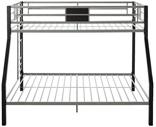 Signature Design by Ashley Dinsmore Industrial Twin Over Full Metal Children's Bunk Bed with Ladder, Black & Gray