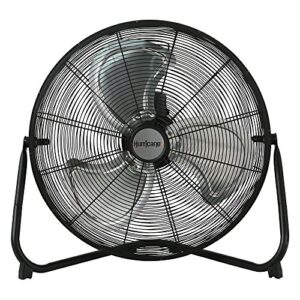hurricane floor fan - 20 inch, pro series, high velocity, heavy duty metal floor fan for industrial, commercial, residential, and greenhouse use - etl listed, black