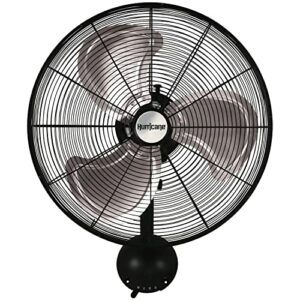 hurricane wall mount fan - 20 inch, pro series, high velocity, heavy duty metal wall mount fan for industrial, commercial, residential, and greenhouse use - etl listed, black