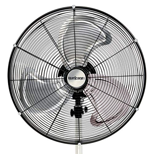 Hurricane Stand Fan - 20 Inch, Pro Series, High Velocity, Heavy Duty Metal For Industrial, Commercial, Residential, & Greenhouse Use - ETL Listed, Black