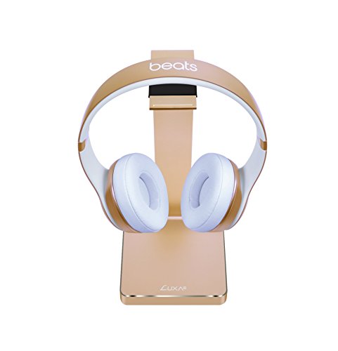 LUXA2 E-One Gold Solid-Metal Aluminum Universal Gaming Headphone Stand/Hanger/Holder for Headsets Display HO-HDP-ALE1GD-00