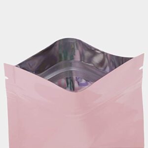 QQ Studio 100 Durable Double-Sided Metallic Foil Mylar Flat Ziplock Bag 7.5x10cm (3x4) (Pink)