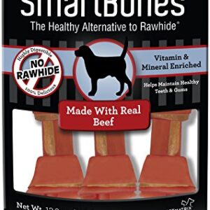 SmartBones Dog Chews, Rawhide-Free Dog Bones Made With Real Meat and Vegetables, 3 Count Large