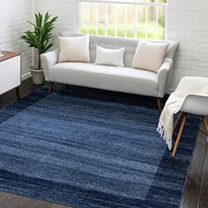 Unique Loom Del Mar Collection Area Rug - Abigail (7' 10" Square, Navy Blue/ Blue)