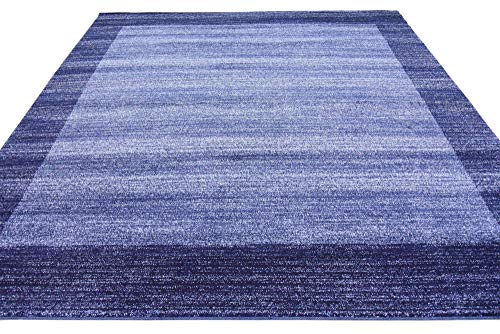 Unique Loom Del Mar Collection Area Rug - Abigail (7' 10" Square, Navy Blue/ Blue)