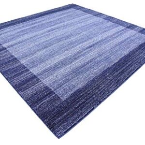 Unique Loom Del Mar Collection Area Rug - Abigail (7' 10" Square, Navy Blue/ Blue)