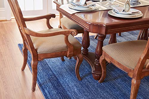 Unique Loom Del Mar Collection Area Rug - Abigail (7' 10" Square, Navy Blue/ Blue)