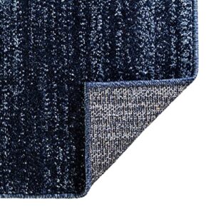 Unique Loom Del Mar Collection Area Rug - Abigail (7' 10" Square, Navy Blue/ Blue)