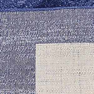 Unique Loom Del Mar Collection Area Rug - Maria (7' 1" x 10' Rectangle, Navy Blue/ Ivory)