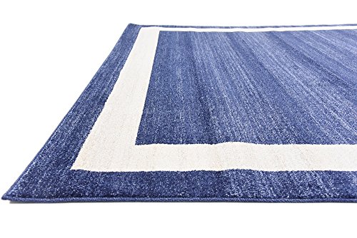 Unique Loom Del Mar Collection Area Rug - Maria (7' 1" x 10' Rectangle, Navy Blue/ Ivory)