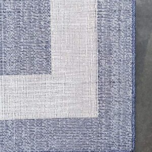 Unique Loom Del Mar Collection Area Rug - Maria (7' 1" x 10' Rectangle, Navy Blue/ Ivory)