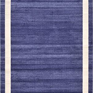 Unique Loom Del Mar Collection Area Rug - Maria (7' 1" x 10' Rectangle, Navy Blue/ Ivory)