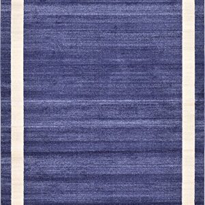 Unique Loom Del Mar Collection Area Rug - Maria (7' 1" x 10' Rectangle, Navy Blue/ Ivory)