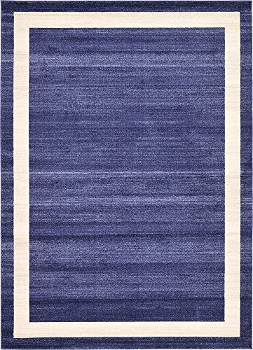 Unique Loom Del Mar Collection Area Rug - Maria (7' 1" x 10' Rectangle, Navy Blue/ Ivory)