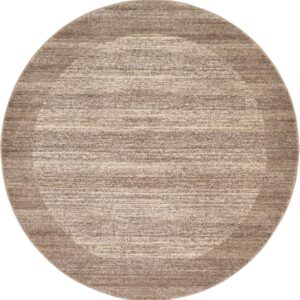 Unique Loom Del Mar Collection Area Rug - Abigail (6' 1" Round, Beige/ Ivory)