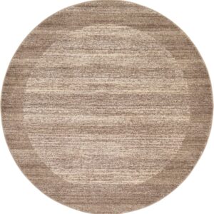 Unique Loom Del Mar Collection Area Rug - Abigail (6' 1" Round, Beige/ Ivory)