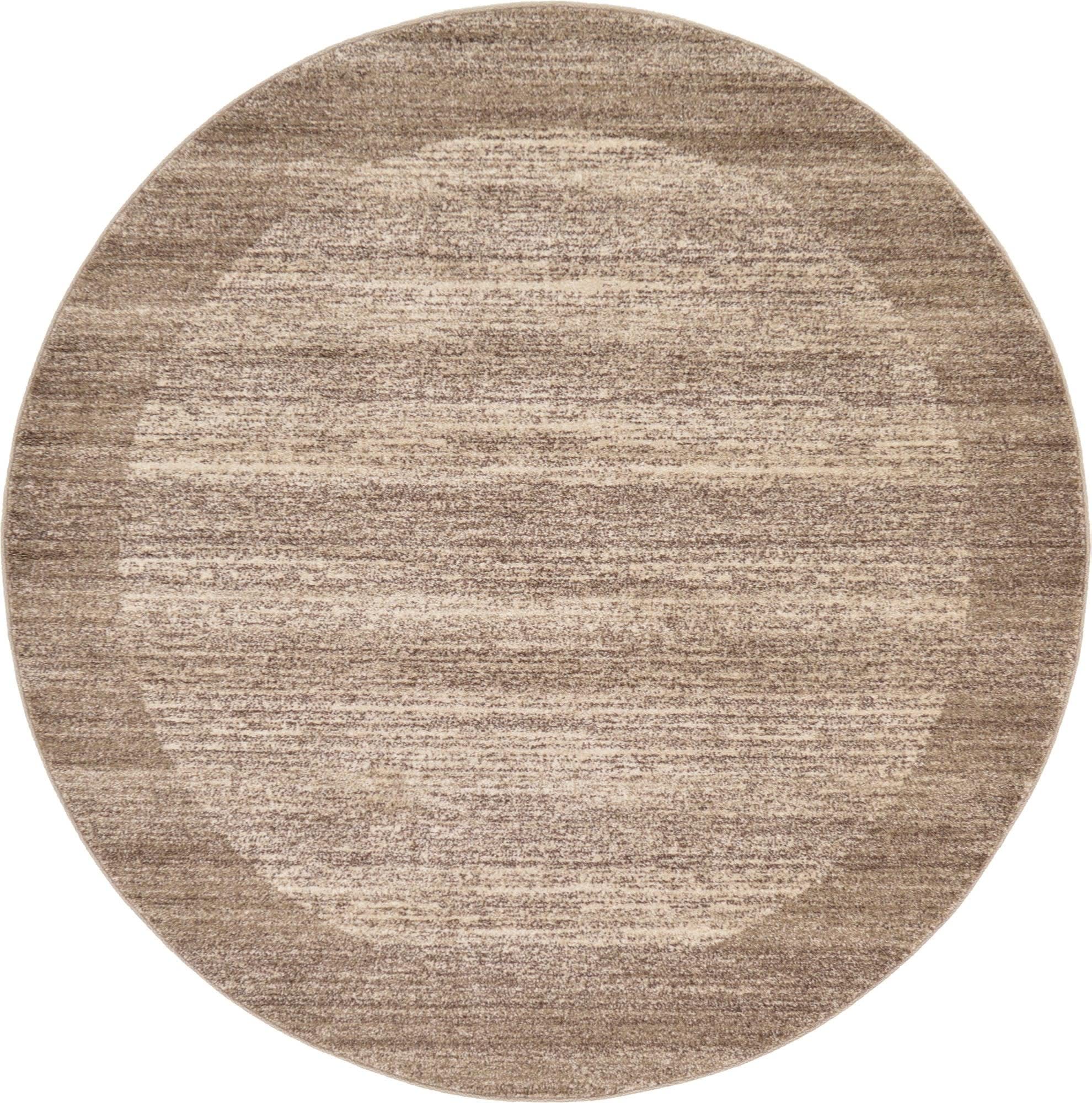 Unique Loom Del Mar Collection Area Rug - Abigail (6' 1" Round, Beige/ Ivory)