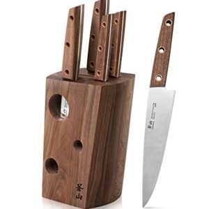 Cangshan W Series 6 Piece German Steel Knife Block Set, Walnut